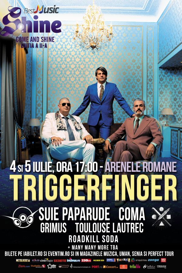 RoadkillSoda canta alaturi de Triggerfinger, Coma si Grimus la Festivalul Shine din iulie